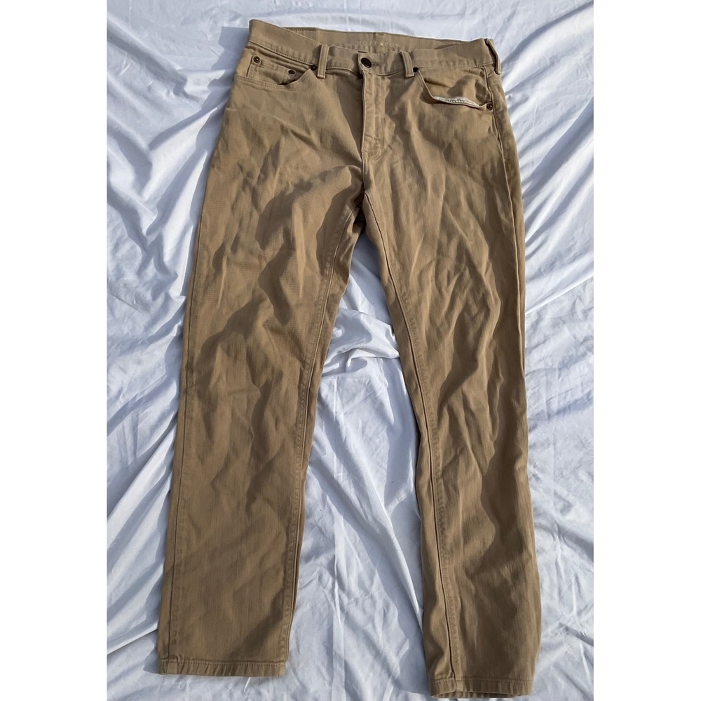 Mott & Bow Mens Slim Fit Jeans Tan Khaki Cotton Blend 31x30‎ Pants